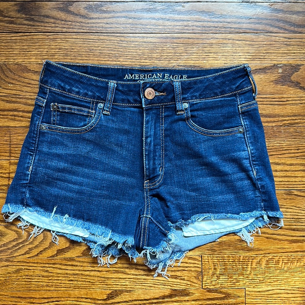 American Eagle Hi-Rise Shortie Jean Shorts
